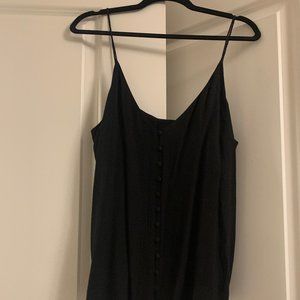 Black button tank top